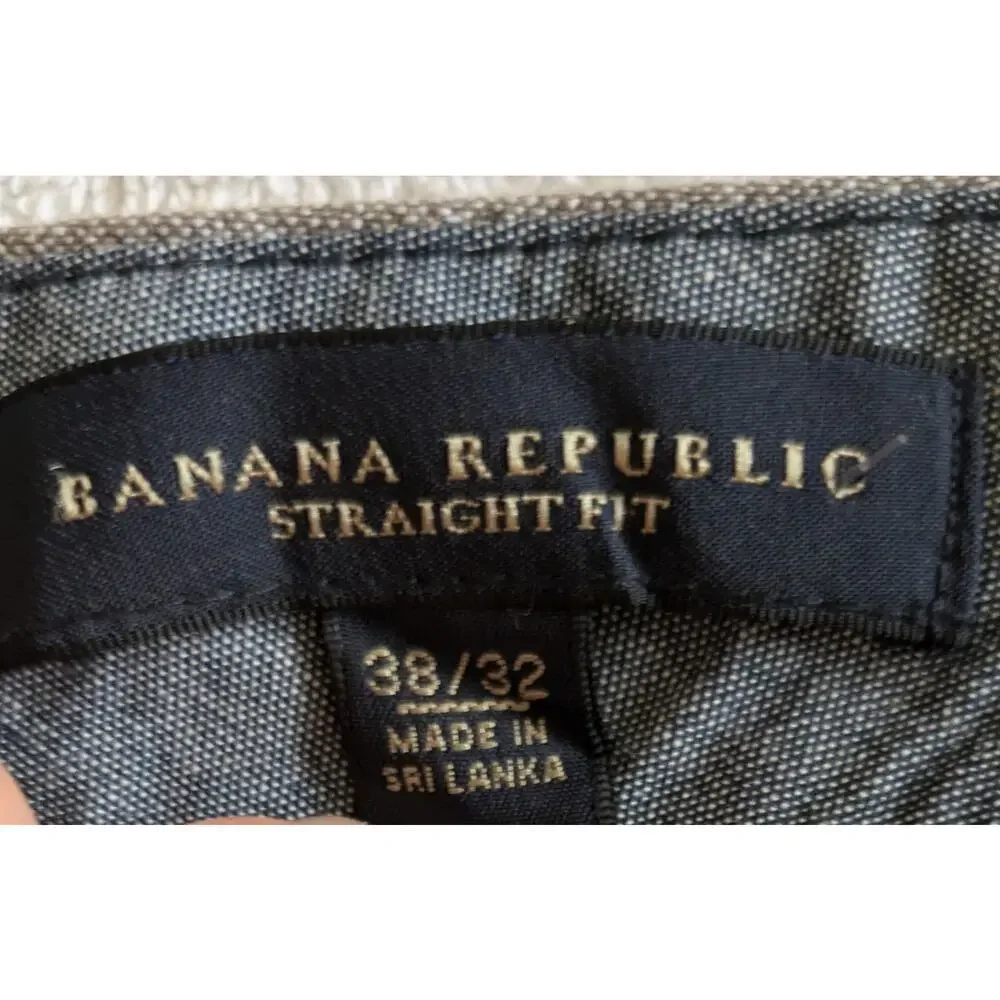 Banana Republic Grey Linen Cotton Blend Pants, Size 38/32 Straight Fit Slacks